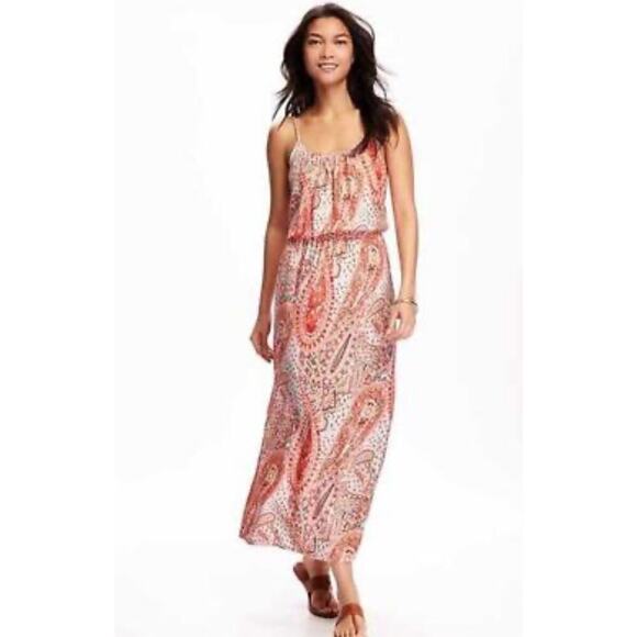 Old Navy Floral Paisley Maxi Dress Women’s 2X Sleeveless Cottagecore Scoop Neck - Picture 1 of 9